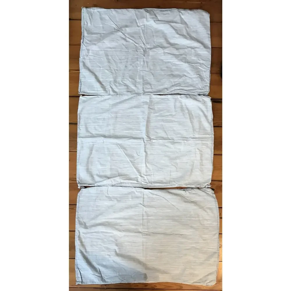 Set Lot 3 IKEA Skogsalm Gray Texture Stripe Pattern Cotton Standard Pillow Cases